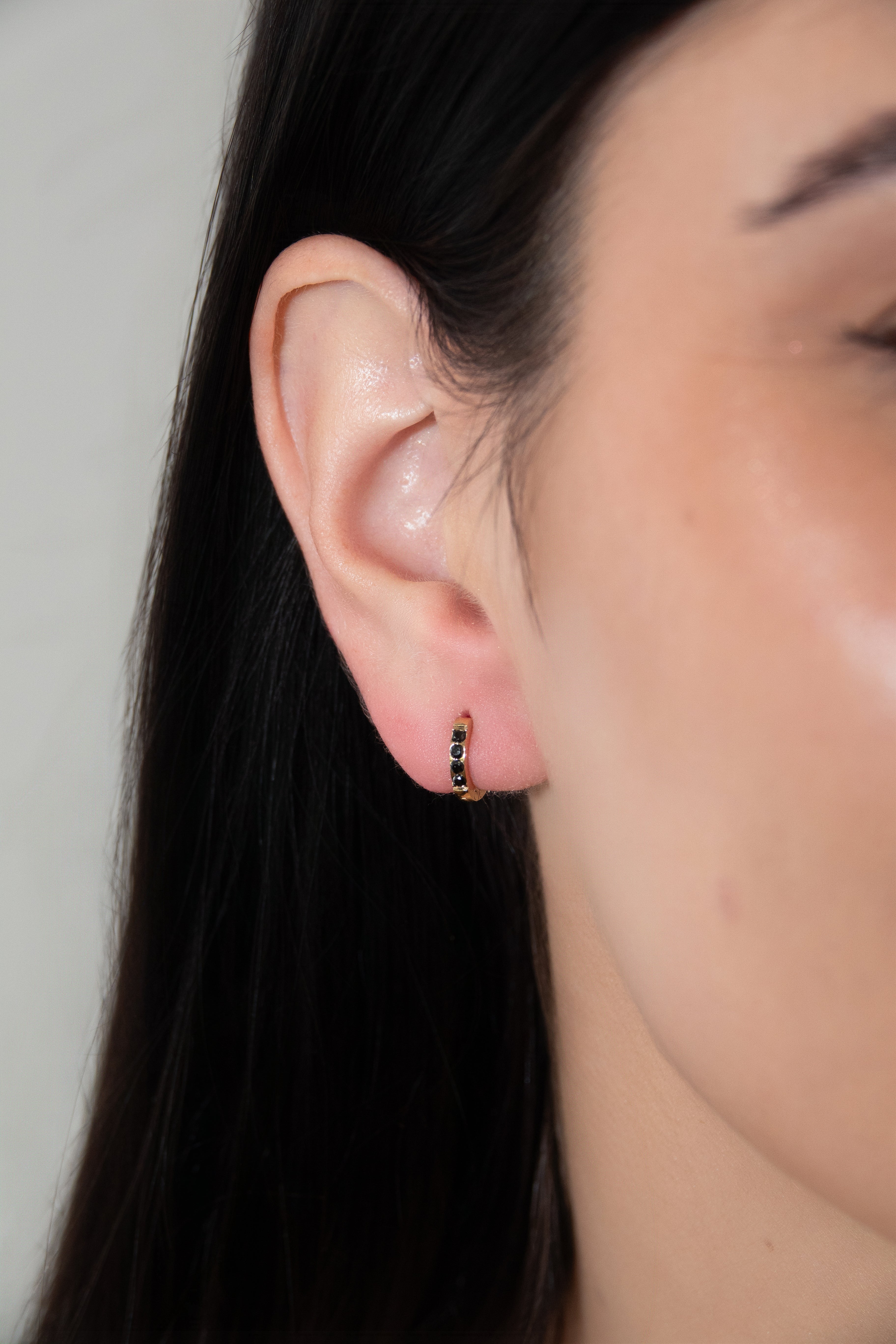 One Day In May - Aggie Earrings - Gold - Black