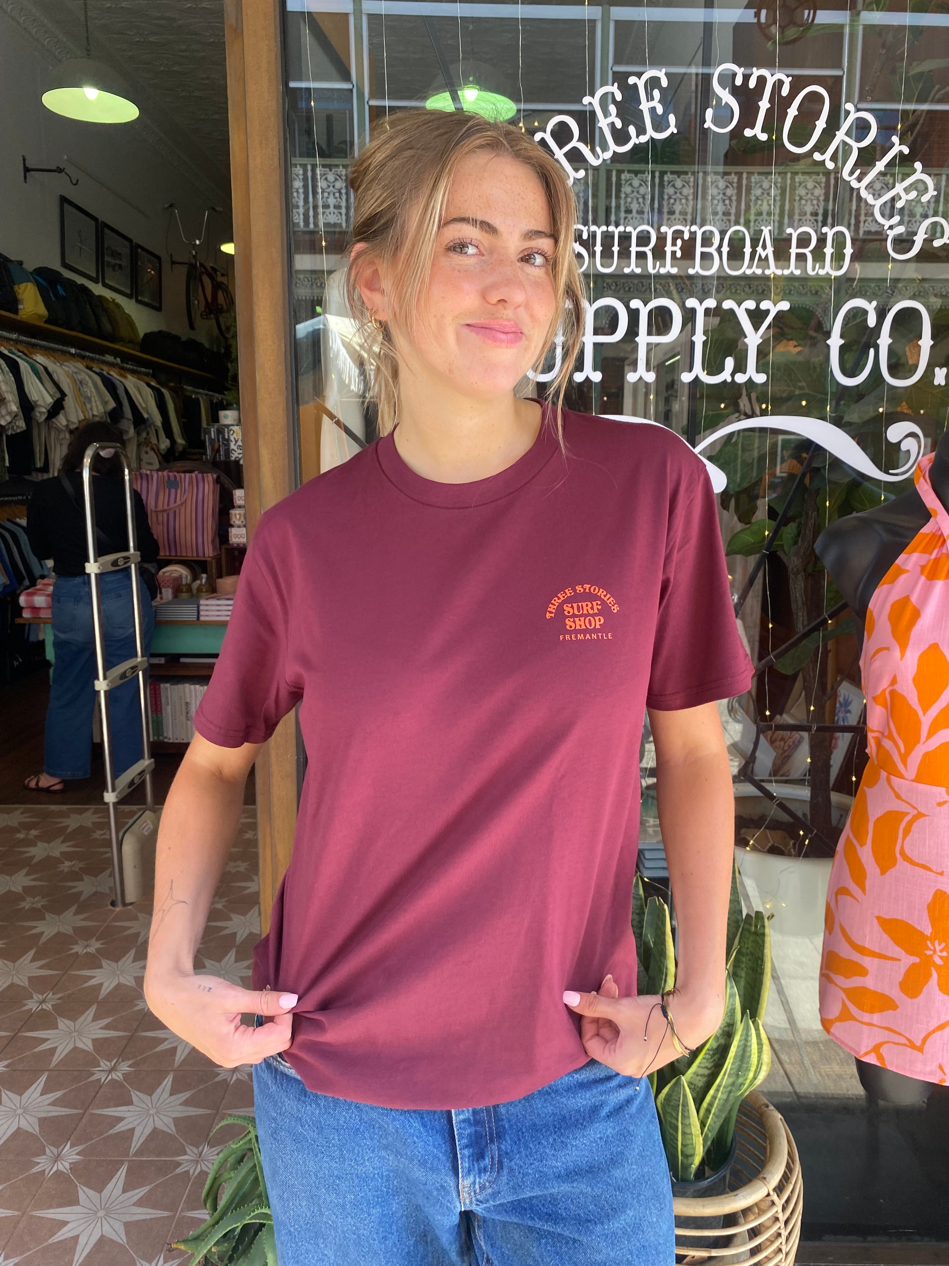 Three Stories - Soul Tee Burgundy