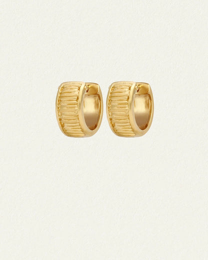 Temple Of The Sun - Arete Wide Huggies - Gold