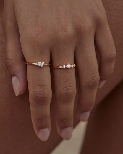 By Charlotte - Sea Foam Ring - Gold