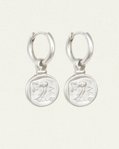 Temple Of The Sun - Palas Drop Earrings - Silver