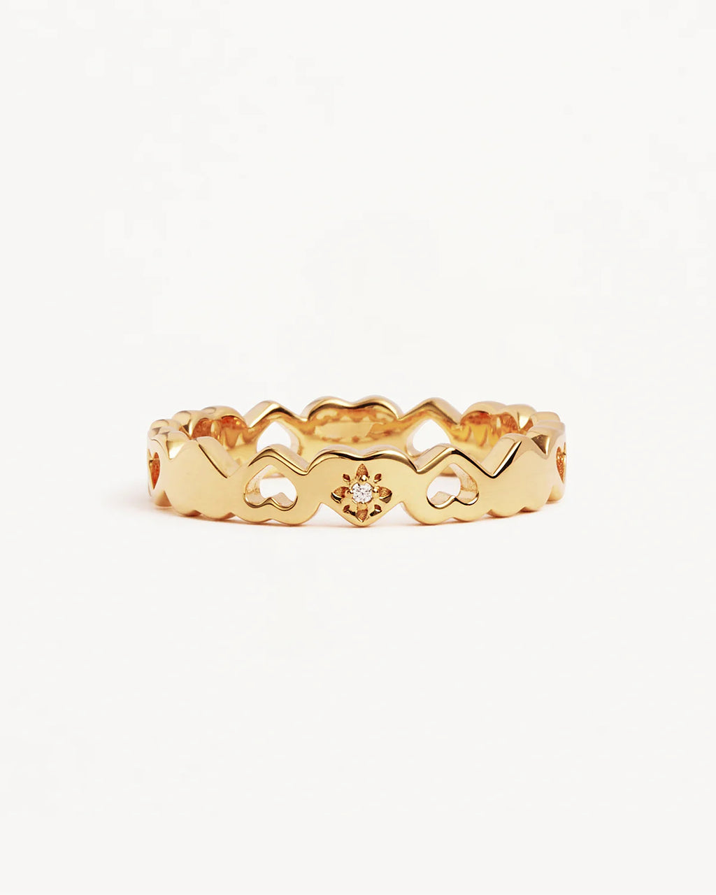 By Charlotte - Connected Hearts Ring - Gold