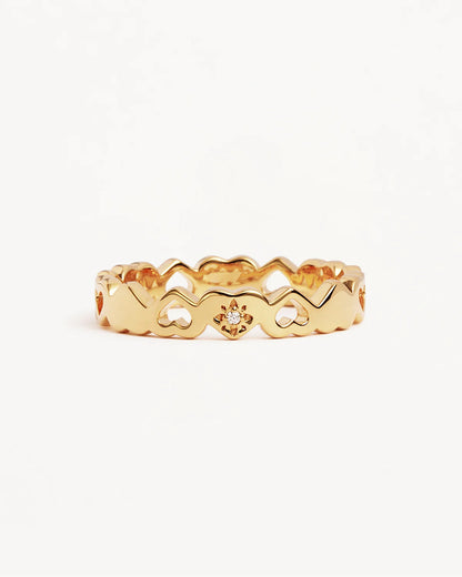 By Charlotte - Connected Hearts Ring - Gold