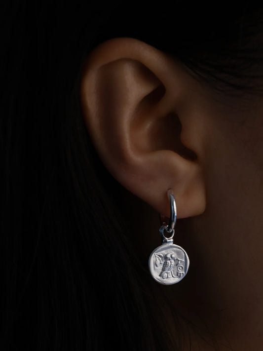 Temple Of The Sun - Palas Drop Earrings - Silver