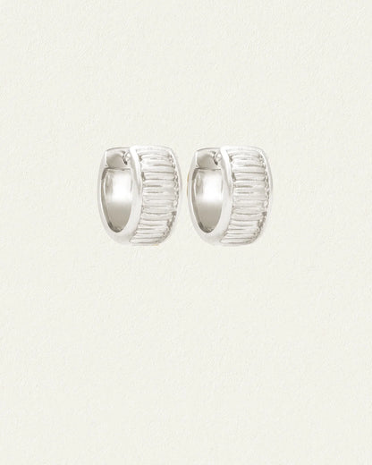 Temple Of The Sun - Arete Huggies Wide - Silver