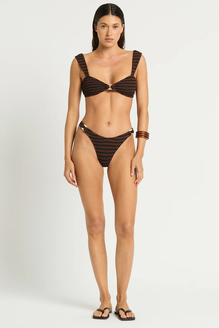 Bond-Eye Swim - Ring Scene Brief - Carob/Black Dot Stripe