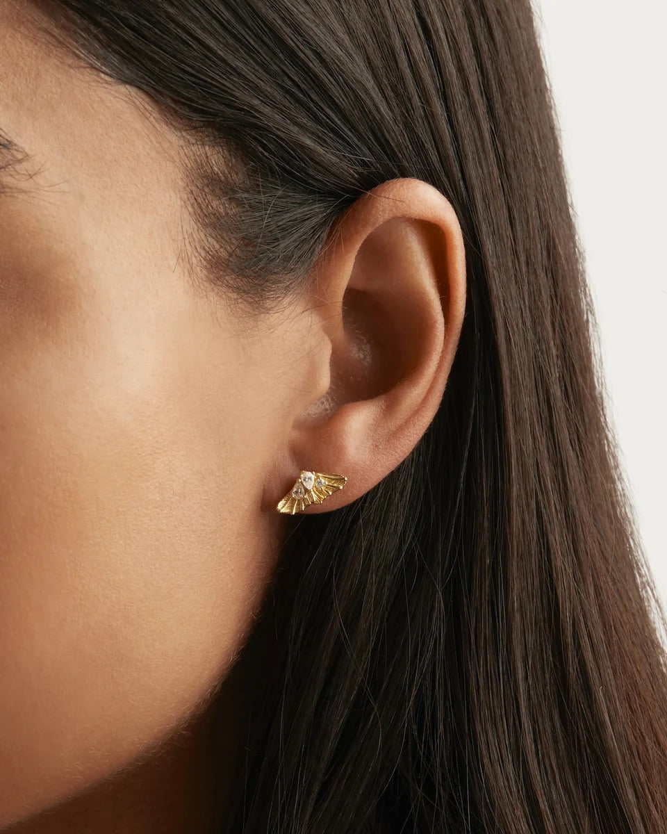 By Charlotte - Ocean Whisper Stud Earrings - Gold