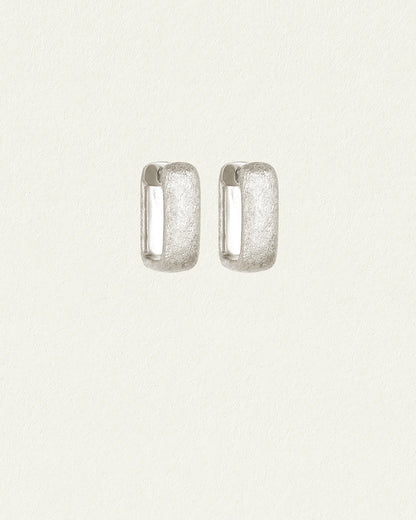 Temple Of The Sun - Alida Square Hoops - Silver