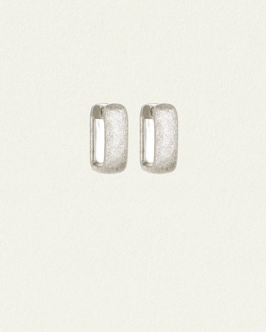 Temple Of The Sun - Alida Square Hoops - Silver