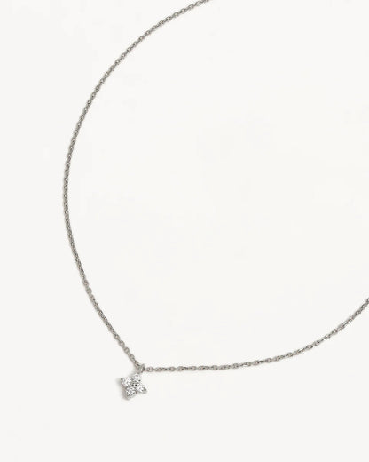 By Charlotte - Crystal Bloom Necklace - Silver