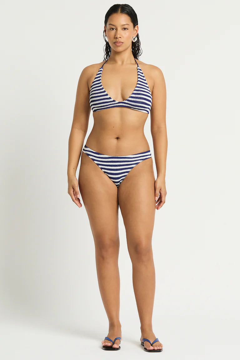 Bond Eye - Astrid Crop - Navy Dot stripe