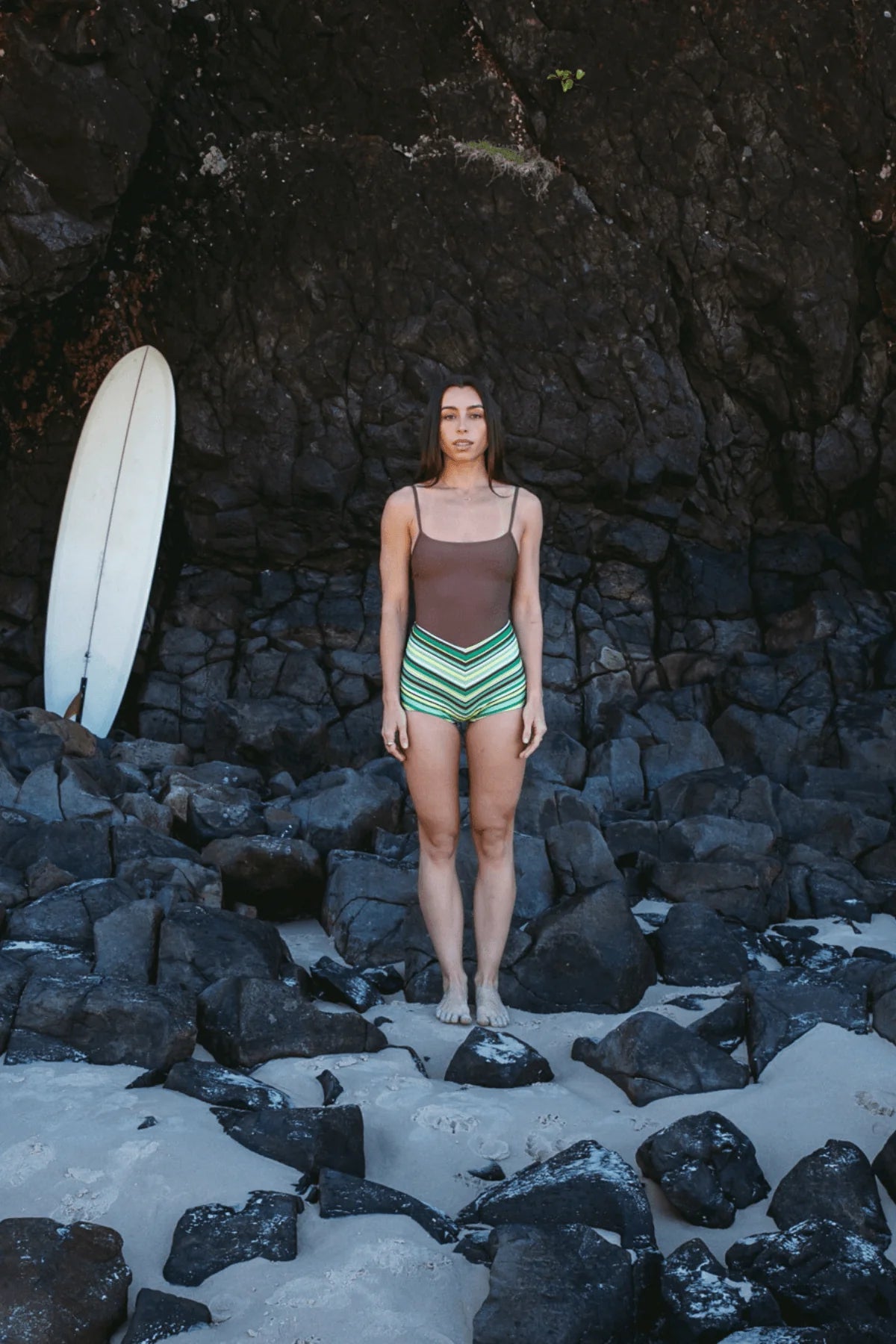 Inner Relm - Holiday Surf Suit - Green Stripe
