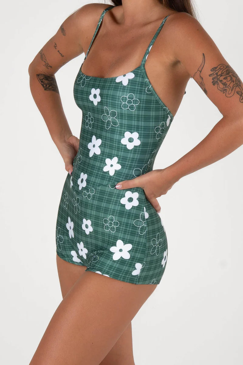 Inner Relm - Holiday Surf Suit - Gingham Green