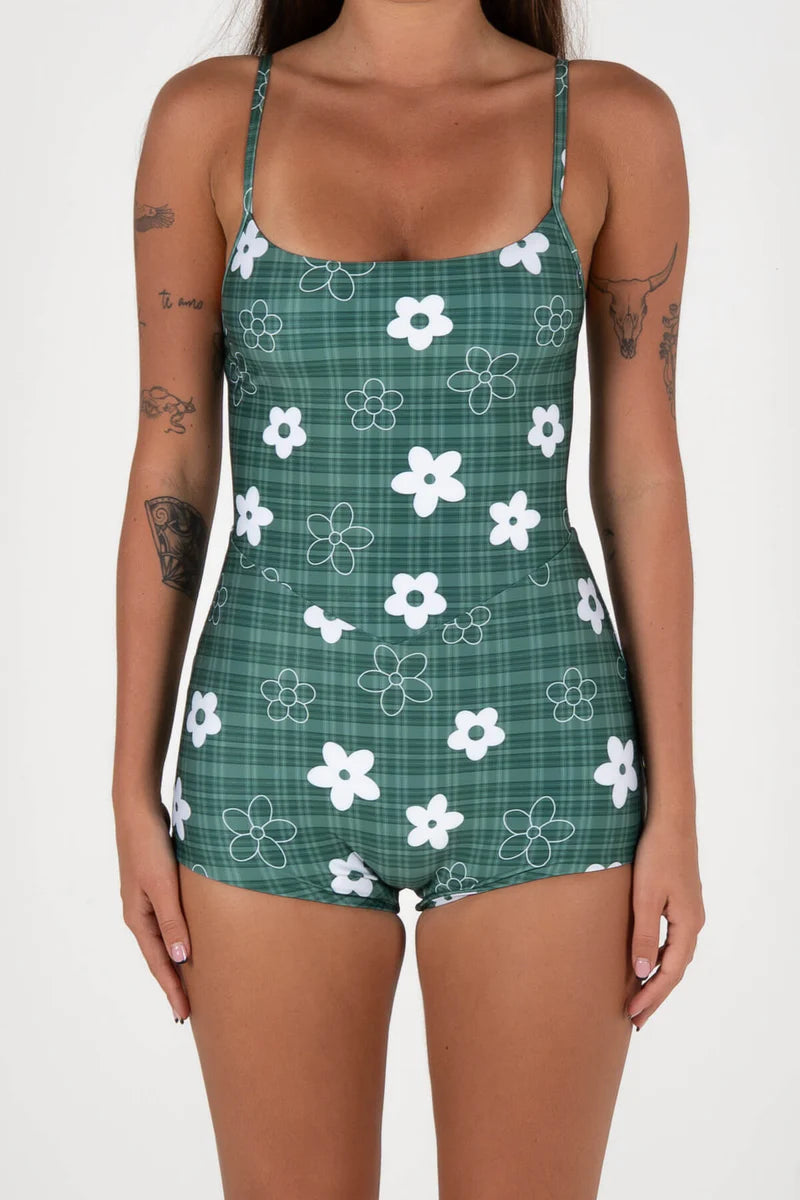 Inner Relm - Holiday Surf Suit - Gingham Green