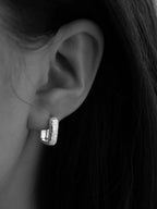 Temple Of The Sun - Alida Square Hoops - Silver