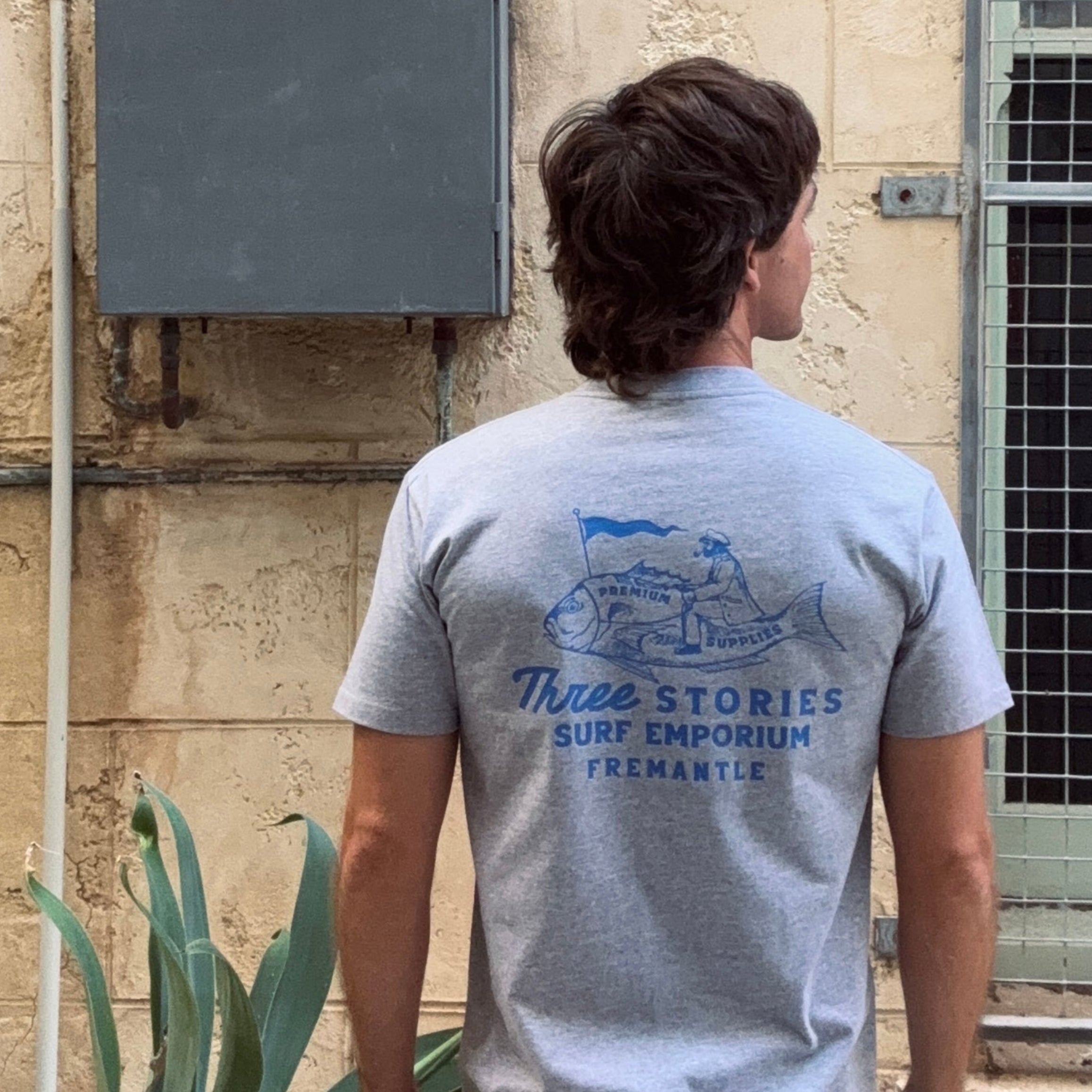Three Stories - FisherMAN Classic Tee - Grey Marle