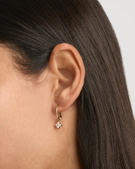 By Charlotte - Crystal Bloom Hoops - Gold