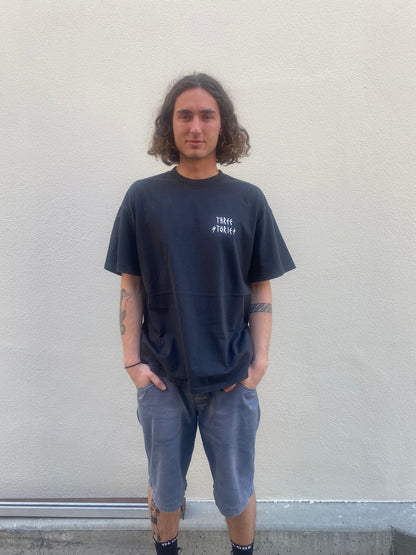 Three Stories - Logo Heavy Tee - Faded Black