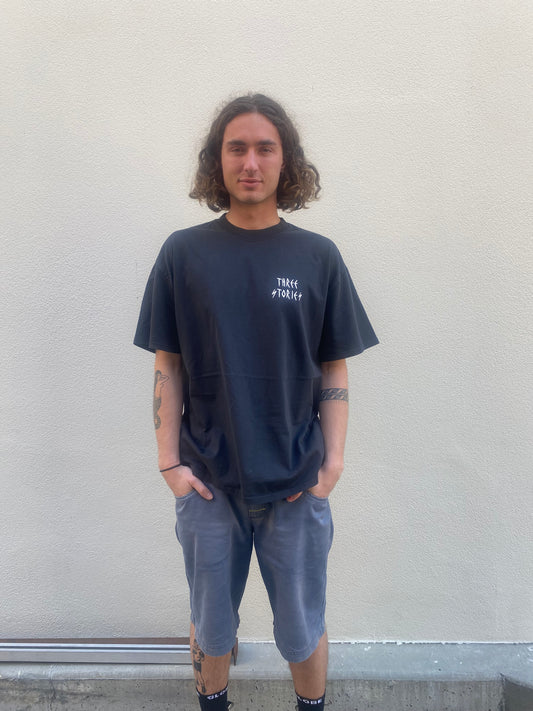 Three Stories - Logo Heavy Tee - Faded Black