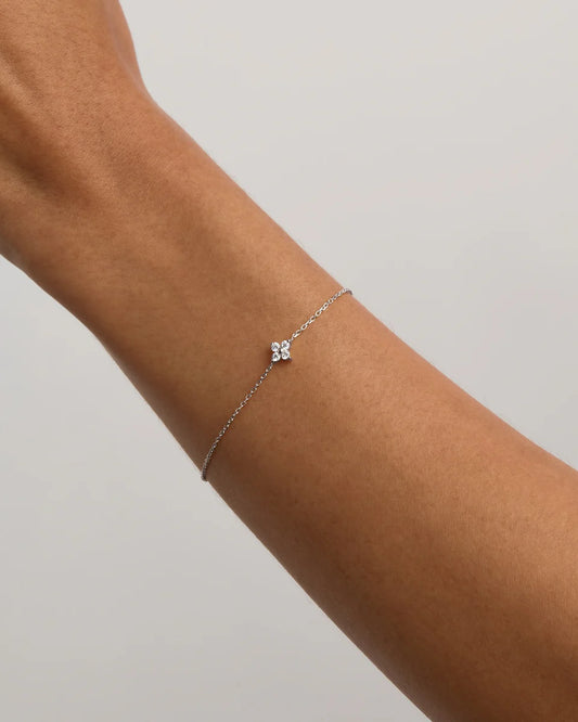 By Charlotte - Crystal Bloom Bracelet - Silver