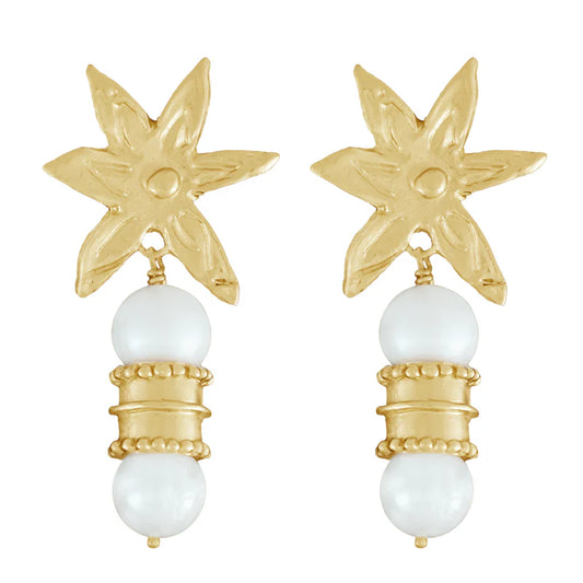Cleopatra's Bling - Albedo Earrings in Pearl - Gold