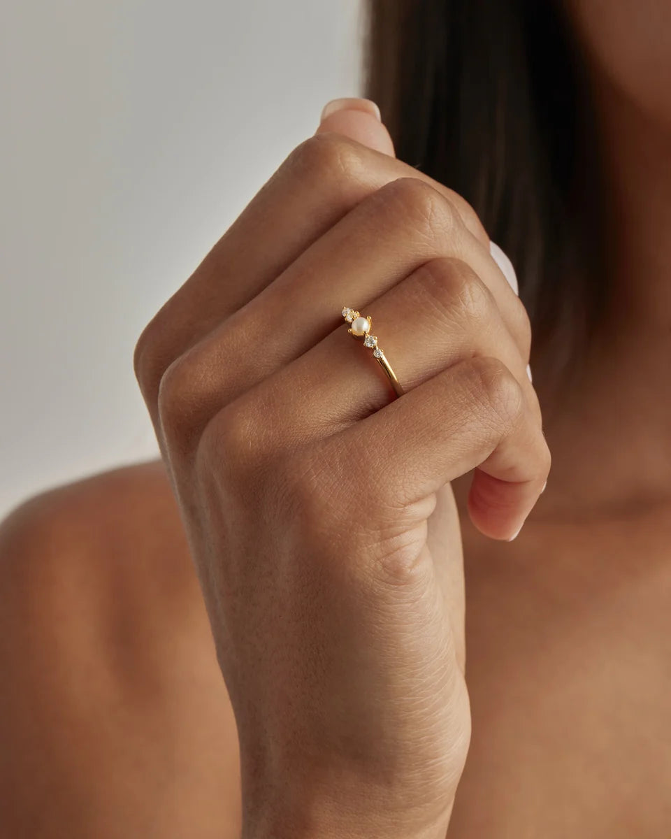 By Charlotte - Sea Foam Ring - Gold