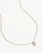 By Charlotte - Crystal Lotus Heart Padlock Necklace - Silver