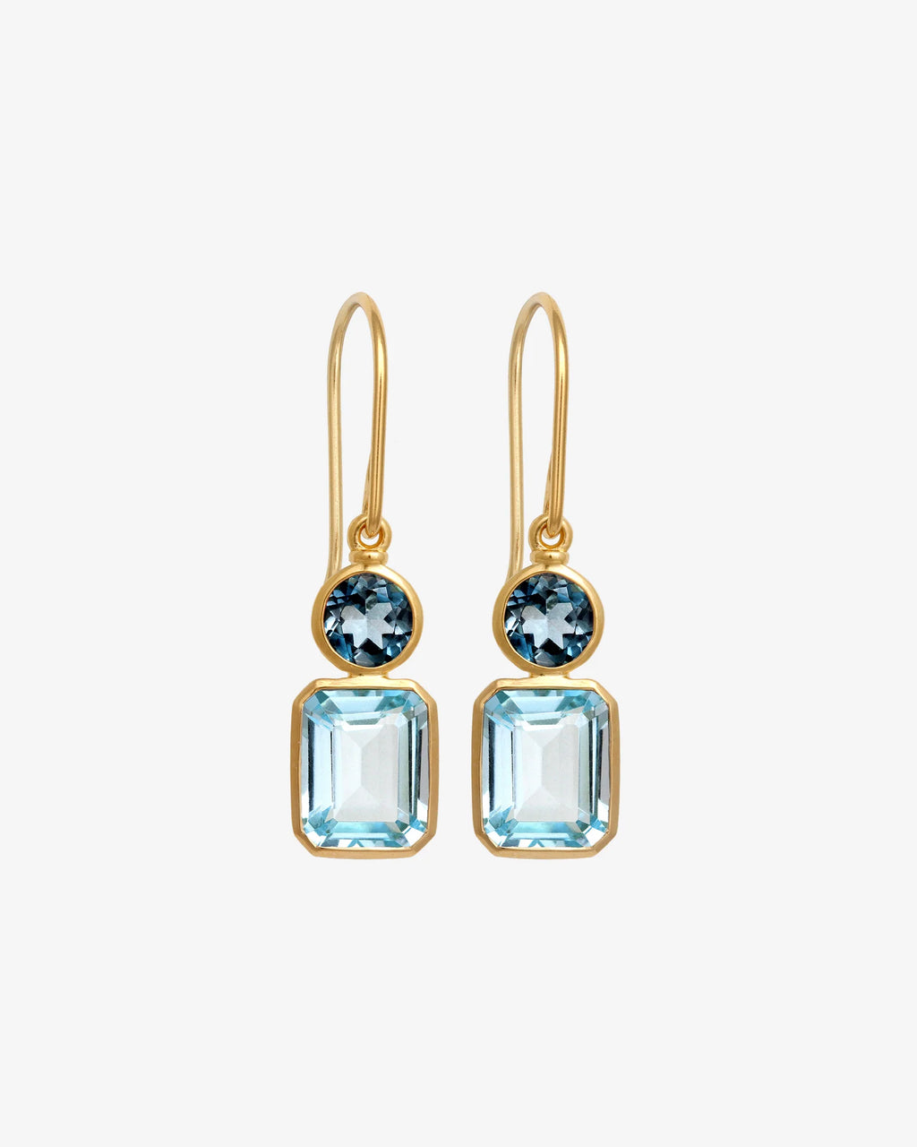 Temple Of The Sun - Aqua Earrings - Gold