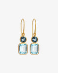 Temple Of The Sun - Aqua Earrings - Gold