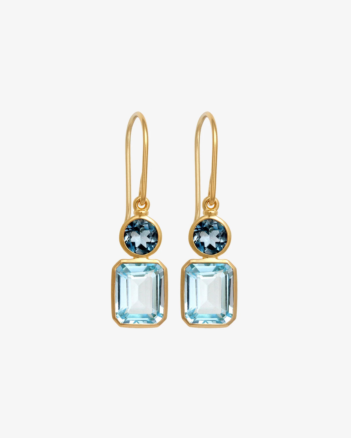 Temple Of The Sun - Aqua Earrings - Gold