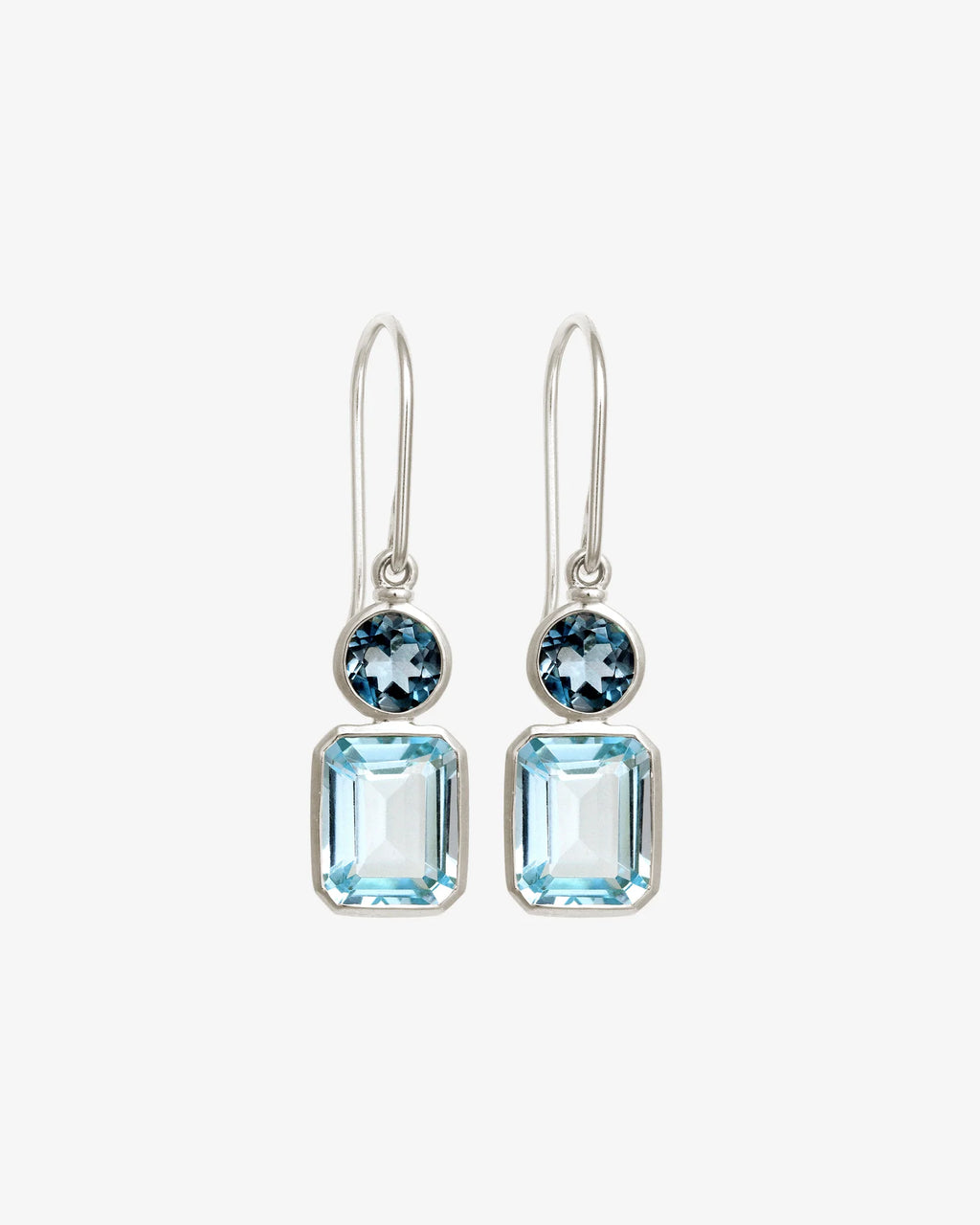 Temple Of The Sun - Aqua Earrings - Silver