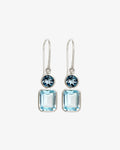 Temple Of The Sun - Aqua Earrings - Silver