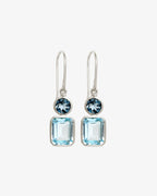 Temple Of The Sun - Aqua Earrings - Silver