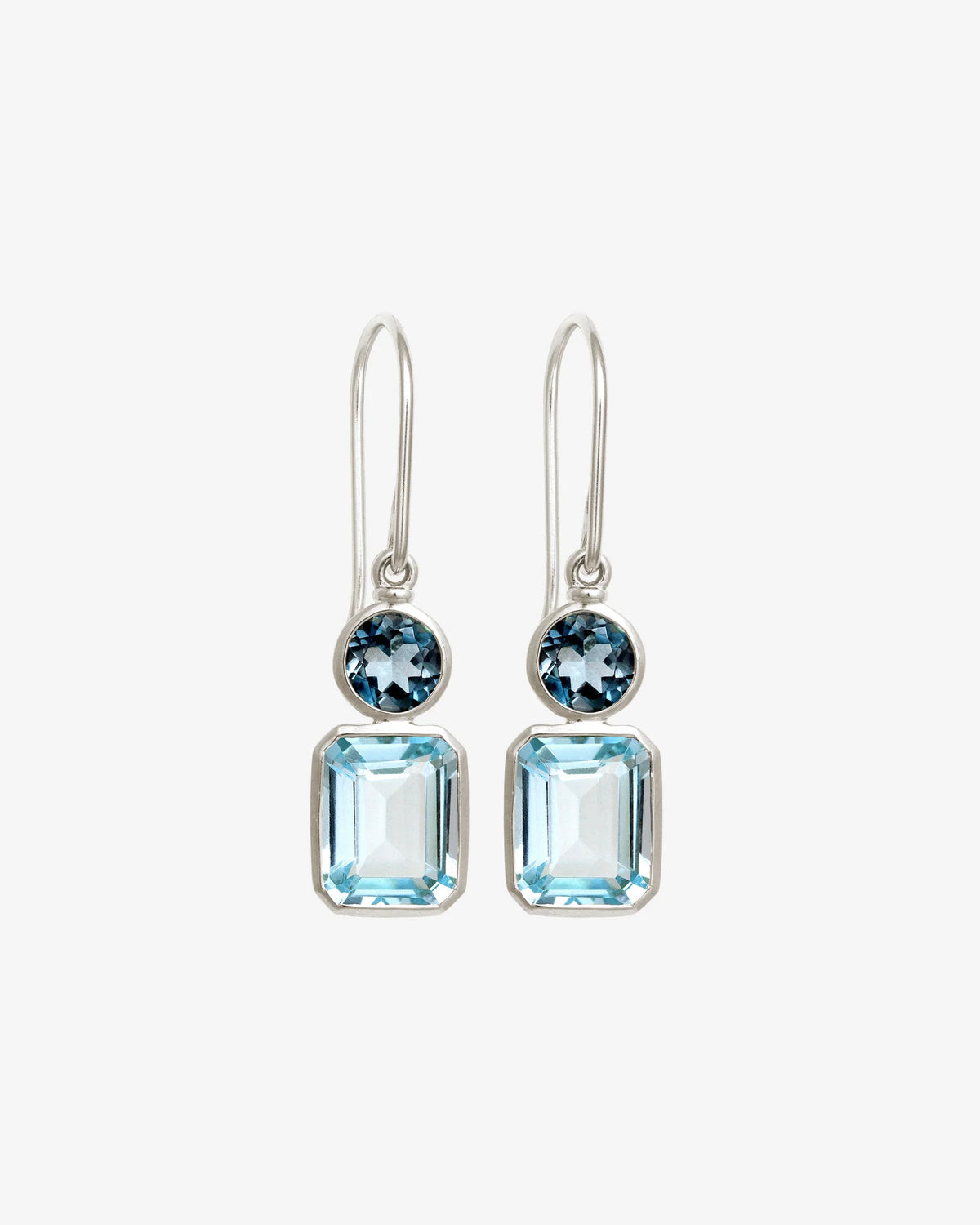 Temple Of The Sun - Aqua Earrings - Silver