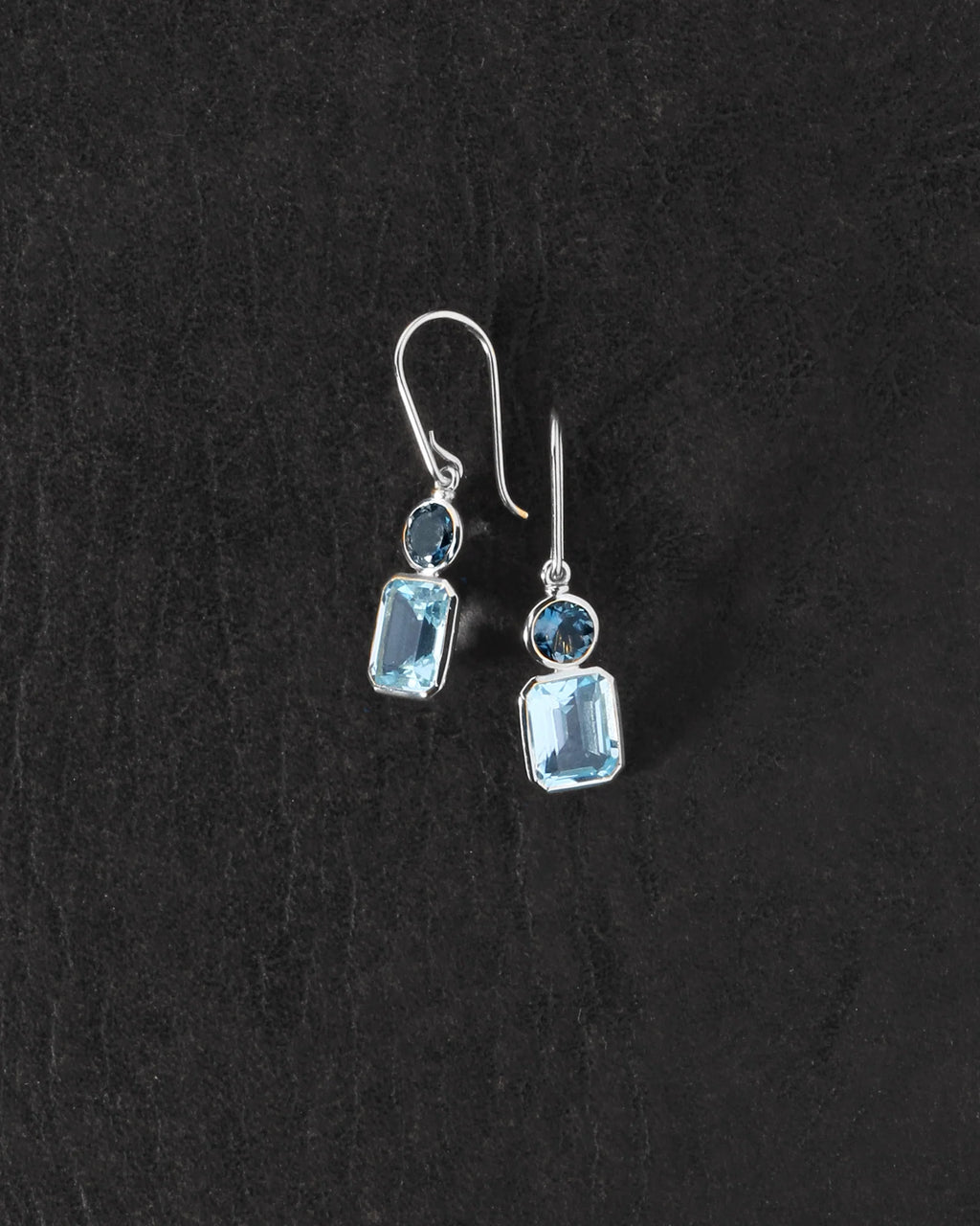 Temple Of The Sun - Aqua Earrings - Silver