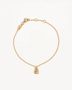 By Charlotte - Crystal Lotus Padlock Bracelet - Gold