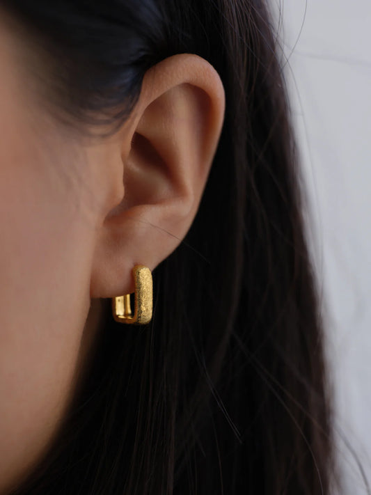 Temple Of The Sun - Alida Square Hoops - Gold