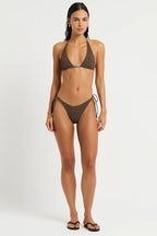 Bond-Eye Swim - Beaded Sofie Tri - Cocoa Leopard Jacquard
