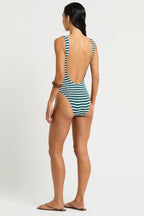 Bond Eye - Mara One Piece - Teal/White Stripe