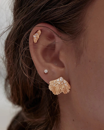 By Charlotte - Ocean Whisper Stud Earrings - Gold