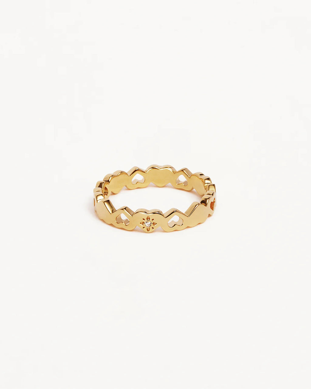 By Charlotte - Connected Hearts Ring - Gold