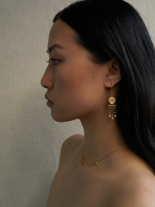 Temple Of The Sun - Palas Chandelier Earrings - Gold