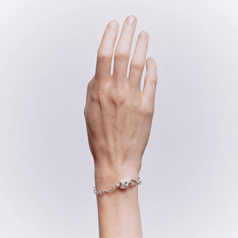 Cleopatra's Bling -  Perdita Bracelet With Pearl - Sterling Silver