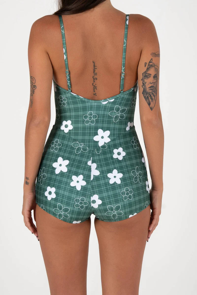 Inner Relm - Holiday Surf Suit - Gingham Green