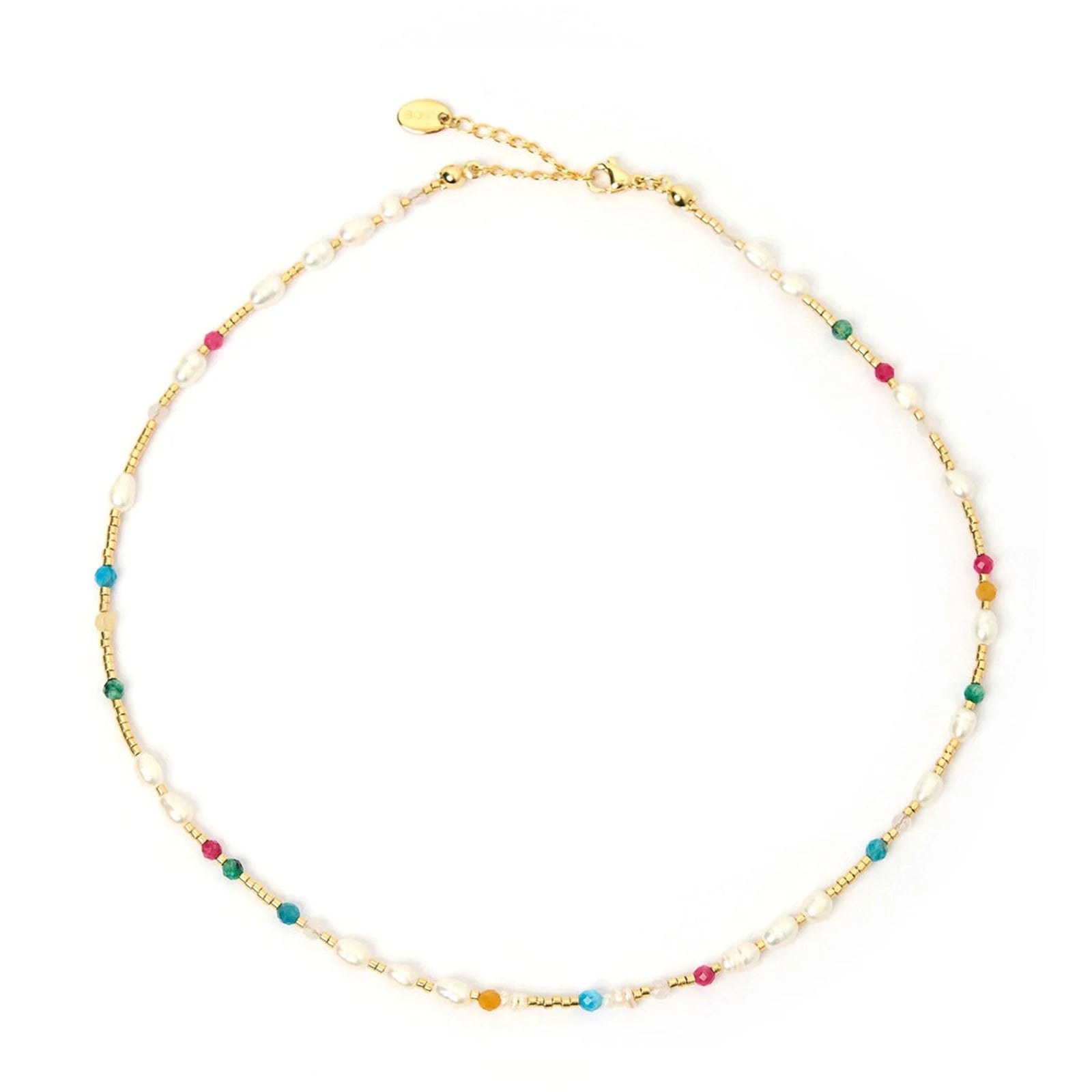 Arms Of Eve - Gemstone and Pearl Necklace