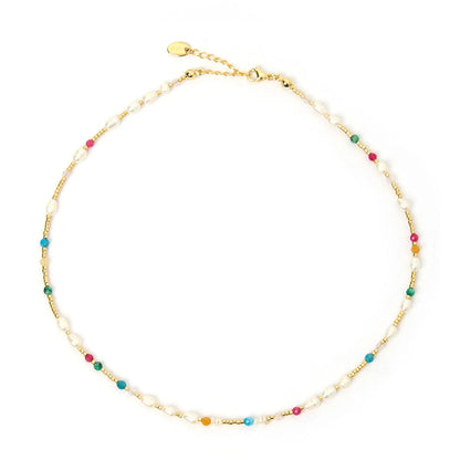 Arms Of Eve - Gemstone and Pearl Necklace