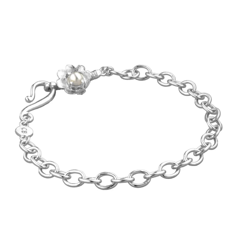 Cleopatra's Bling -  Perdita Bracelet With Pearl - Sterling Silver