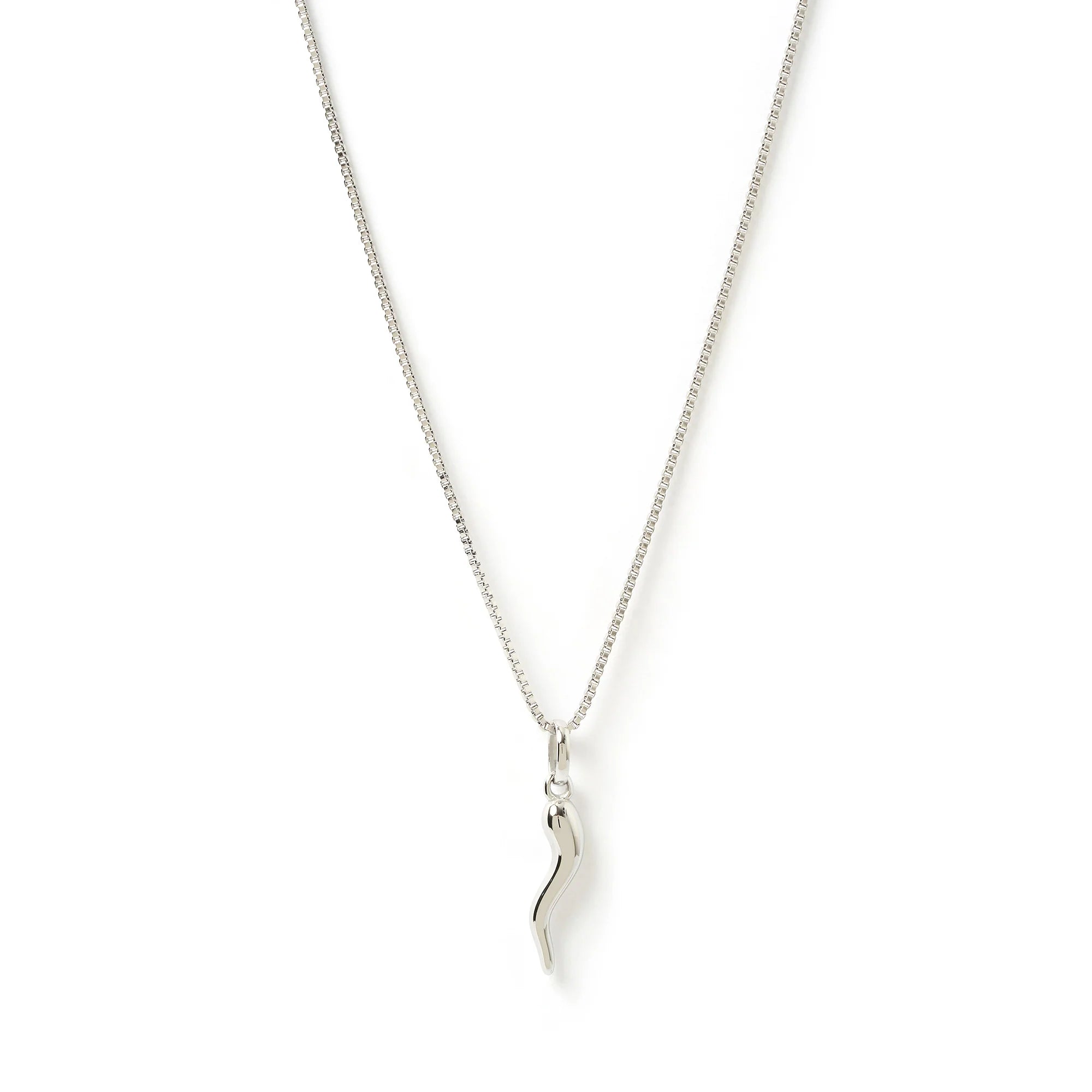Arms Of Eve - Cornicello Red Charm Necklace - Silver