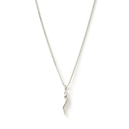 Arms Of Eve - Cornicello Red Charm Necklace - Silver