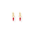 Arms of Eve - Cornicello Red Chilli Charm Earrings Small (Pair) - Gold